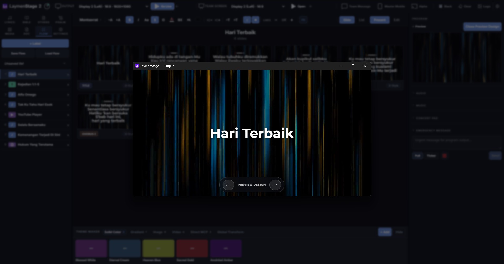 LaymenStage 2 Preview Design window